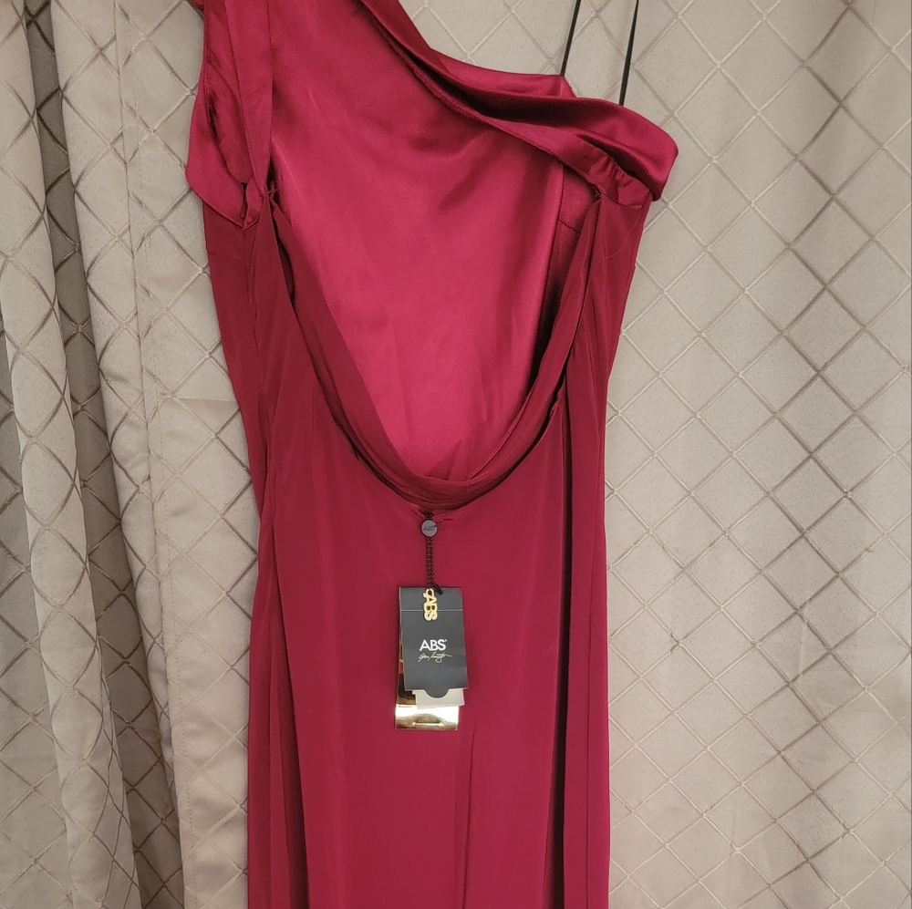 ABS Allen Schwartz red silk gown